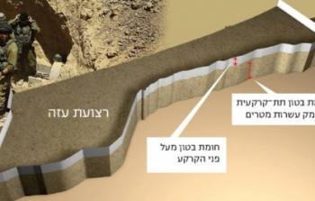 مخطط الجدار الاسمنتي على حدود غزة