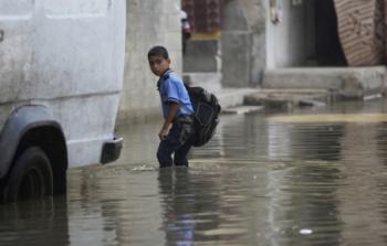 الامطار تغرق شوارع غزة
