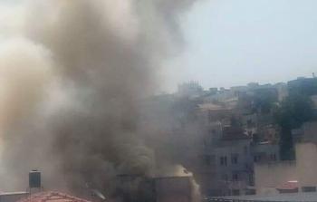 حريق كبير في مصنع كنب بحي القرعان في قلقيلية