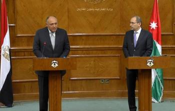وزير الخارجية المصري سامح شكري، ووزير الخارجية الأردني أيمن الصفدي