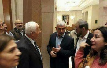 ممثلي الفصائل الفلسطينية بعد اجتماع القاهرة بالامس