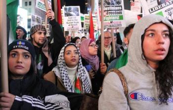 المئات يتظاهرون في مدينة نيويورك دعماً لغزة