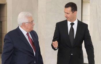 الرئيس عباس خلال لقاء سابق مع بشار الأسد
