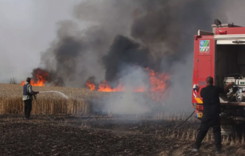 حريق في غلاف غزة - إرشيفة -