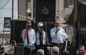 مسيرات احتجاجية مناهضة لورشة البحرين في خانيونس
