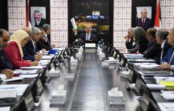 مجلس الوزراء الفلسطيني خلال جلسة عقدت اليوم في رام الله
