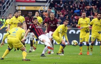 جانب من مباراة ميلان وكييفو فيرونا