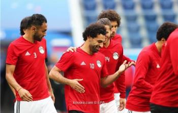 تدريبات منتخب مصر بمشاركة محمد صلاح قبيل مواجهة روسيا في كأس العالم 2018