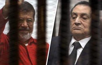 الرئيس المصري الاسبق حسني مبارك والرئيس المعزول محمد مرسي
