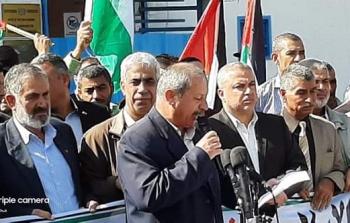 مسيرة احتجاجية أمام  الأمم المتحدة بغزة في ذكرى 102 لوعد بلفور