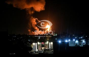 قصف غزة ليلا