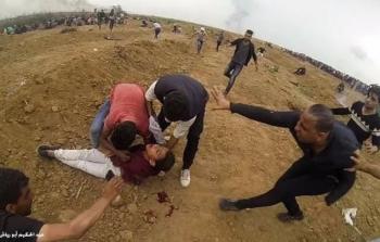 لحظة استشهاد الطفل محمد ايوب شرق غزة