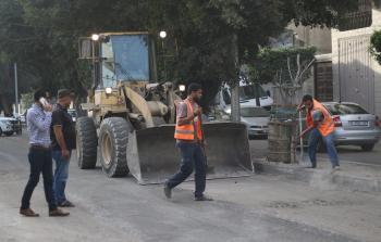 تنظيف شوارع مدينة غزة
