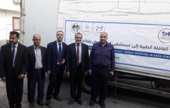 الخدمات الطبية تستقبل قافلة مساعدات طبية