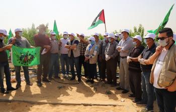 العمل الزراعي وحركة الفلاحين ينفذون زيارة ميدانية للمزارعين شرق غزة
