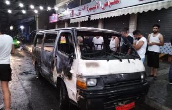 حرق  حافلتين