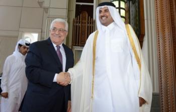 امير قطر والرئيس عباس -ارشيف-