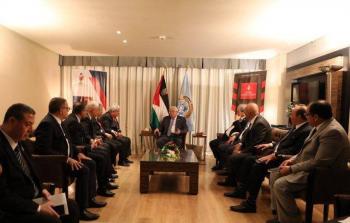 الرئيس الفلسطيني محمود عباس خلال اللقاء في شرم الشيخ