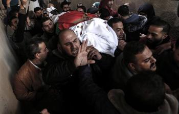 تشييع جثمان الشهيدة أمل الترامسي في غزة