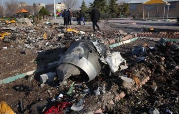حطام الطائرة الأوكرانية التي سقطت في طهران