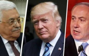 بنيامين نتنياهو - رئيس الوزراء الاسرائيلي والرئيس الأمريكي دونالد ترامب والرئيس الفلسطيني محمود عباس -تعبيرية-