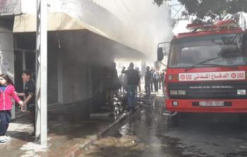 اخماد حريق اندلع بمحل للملابس والادوات المنزلية في غزة
