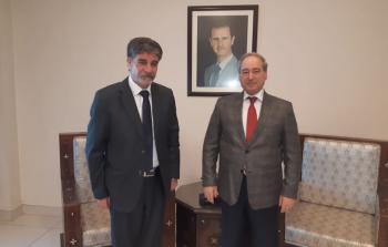 عبد الهادي يبحث مع نائب وزير الخارجية السوري آخر تطورات الأوضاع في فلسطين والمنطقة
