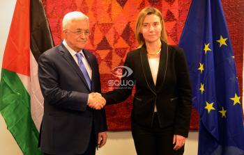 الرئيس عباس يلتقى فيديريكا موغيريني 