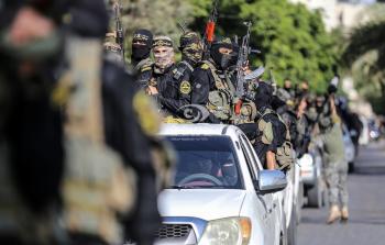 مقاتلو سرايا القدس خلال عرض عسكري في غزة