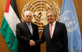 الرئيس عباس يتلقى اتصالا هاتفيا من الأمين العام للأمم المتحدة