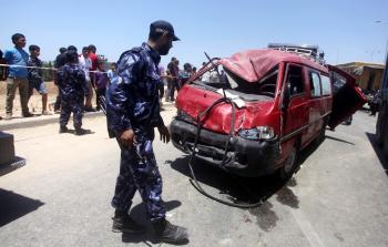 حادث سير في قطاع غزة -ارشيف-