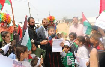 جانب من فعالية يوم الطفل الفلسطيني 