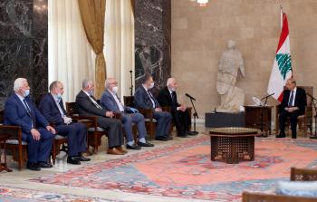 وفد فلسطيني يلتقي الرئيس اللبناني