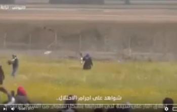  قنص جنود الاحتلال لسيدة تحمل علم فلسطين