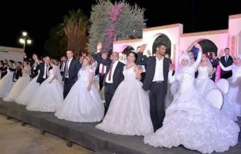 عرس جماعي في دمشق لتسعين عريسا فلسطينيا وسوريا