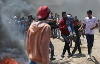 اصابة فلسطيني برصاص الاحتلال في مسيرات العودة شرق غزة