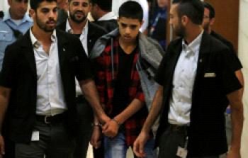 الطفل أحمد مناصرة قبيل مثوله للمحاكمة 