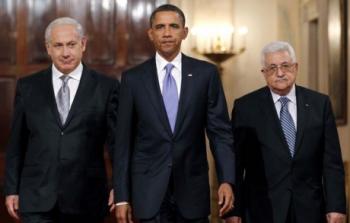 الرئيس عباس واوباما ونتنياهو