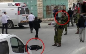لقطة توضيحية لاعدام شاب فلسطيني