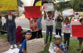 فلسطينيو تايلند يعتصمون أمام مبنى المفوضية في بانكوك 