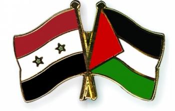 علم فلسطين وسوريا معا