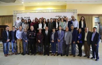 خلال حفل اطلاق التقرير السنوي للمركز الفلسطيني لحقوق الانسان