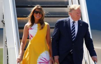 الرئيس الأمريكي دونالد ترامب برفقة زوجته ميلانيا في قمة مجموعة السبع الكبار