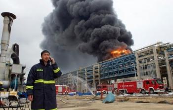 انفجار مستودع شركة نفط بالصين