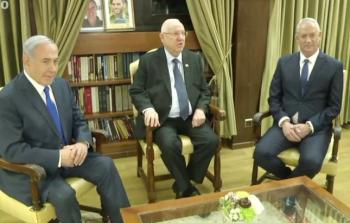 الرئيس الإسرائيلي يجتمع مع غانتس ونتنياهو