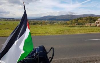 صورة التقطها المتضامن السويدي ضمن جولته الى فلسطين سيرا على الأقدام
