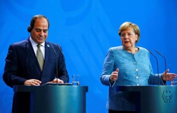 المستشارة الألمانية أنجيلا ميركل والرئيس المصري عبد الفتاح السيسي يبحثان الوضع في قطاع غزة
