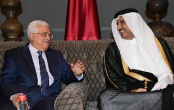 الرئيس محمود عباس وامير قطر الشيخ تميم بن حمد - ارشيف