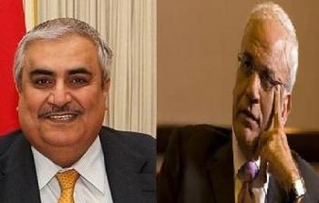 عريقات والشيخ خالد آل خليفة: لا لتغيير مبادرة السلام العربية