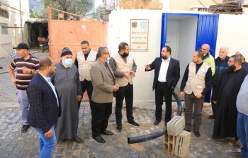 خلال افتتاح بئر مياه في حي الشجاعية 